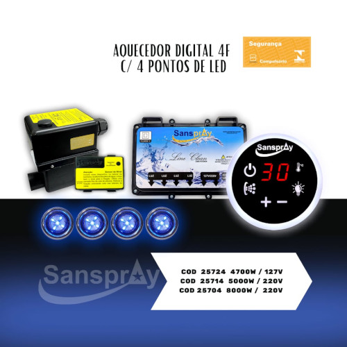 Aquecedor digital 4F + LED